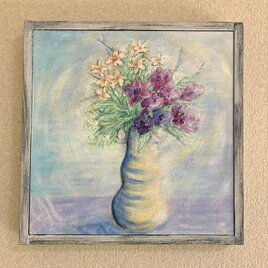 オリジナル絵画作品　タイトル「 バルセロナの花飾り」
