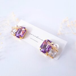 ★b　『 凛  - rin - 』　春　夏　パール　ジルコニア　結婚式　花嫁　フォーマル　大ぶり大人ピアス／イヤリングe