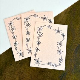 花柄メッセージカード　20枚　桜色