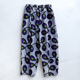 アフリカンワックスプリント　タックパンツ Peacock