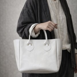 本革 トートバッグ スモールキャリーオールバッグ ライトグレージュ 小さめ 2way 牛革 軽量