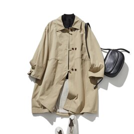 ★サンプルセール　1点のみ★秋の着こなしの主役になるコート　ミドル丈コート　薄茶色　240928-4