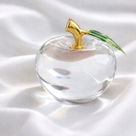 ガラスオブジェ｜Smallリンゴ 置物・インテリア クリスタル｜透明感のある果実モチーフ【efo2-2】