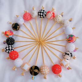 和玉☆ちりめん玉☆簪☆お祭り髪飾り☆成人式髪飾りホワイト卒業式髪飾り☆袴ヘア☆よさこい髪飾り☆七五三髪飾り☆浴衣ヘア☆和装☆