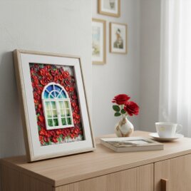 油絵 油彩画 原画「窓の先」絵画 アート インテリア 壁掛け