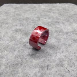 【緋銅】市松模様のイヤーカフ(幅広)