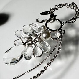 大人可愛いキラキラ光雫バッグチャーム　透明