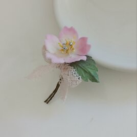 染め布花＊一・輪さくらのコサージュ