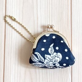 リバティ　超ミニ　がま口アクセサリーケース　コインケース　5cm口金　小さめ　マロリー　ブラック　592