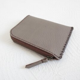 SALE開始～  new type♪《牛革》Ｌ字ファスナー・コインケース・シュリンクレザー・グレージュ・0506