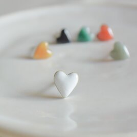 七宝焼｜ぷっくりハートピアス　選べるカラー