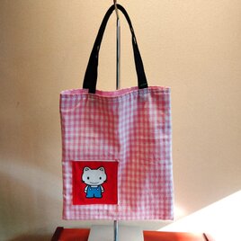 綿　ポケット付き手さげバッグ（ミニ）