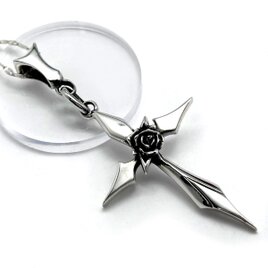 十字架ネックレス 薔薇 シルバー925 ゴシック 送料無料