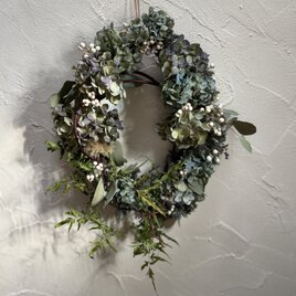 紫陽花のオーバルリース