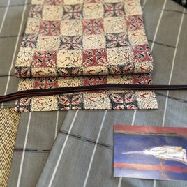 絹更紗袋帯　アップサイクル品