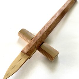 琴一ペン　2型　木軸トチの木