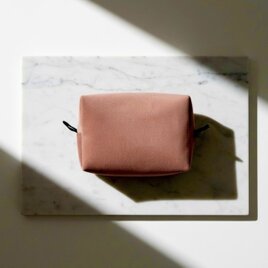 ミニポーチ/テラコッタカラー / スエード調/化粧・メイク・小物入れ/大人シンプルポーチ