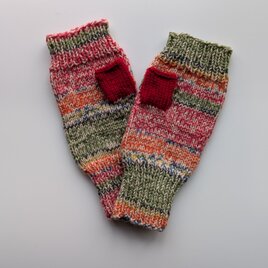 引き揃え編みのハンドウォーマー　11367B