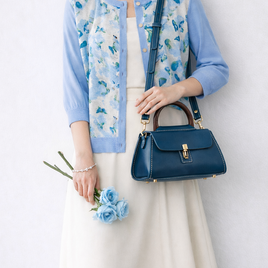 本革手作りのショルダーバッグ 総手縫い手持ち 肩掛け 2WAY 鞄