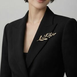 リーフブランチ ブローチ ゴールド｜アンティーク調・大人上品【ebro31】