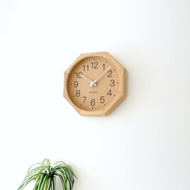KATOMOKU muku clock 2 八角形 ナチュラル km-45NA8 掛け時計 木製 無垢材