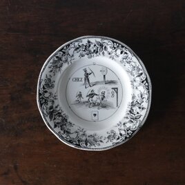 Creil&Montereau グリザイユ 平皿 φ19.5cm クレイユモントロー フランス アンティーク b 0502006