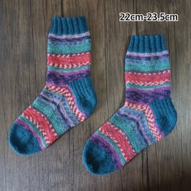 手編みの靴下［洗濯機ok］