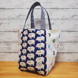 大きめころりんマルシェトートバッグ (ブタ×数学柄)