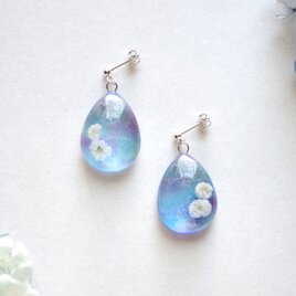 レジンアート　ドロップピアス〈晴夜〉