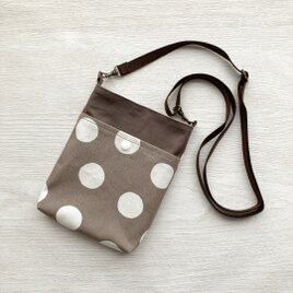 帆布のポシェット（ベージュドット）