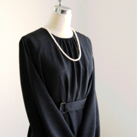 ＊フォーマルブラックワンピース＊高級服地二越ちりめん＊【送料無料】