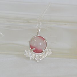 スナビキソウとロードナイトインクォーツのネックレス・SV925〈一点もの〉