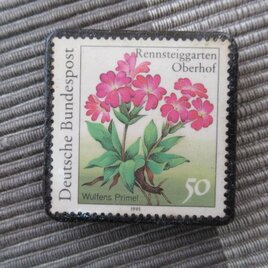 ドイツ　高山植物切手ブローチ10709