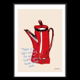 赤のポット　送料無料 　あらゆるお部屋のポスター　イラスト　ポスター　アートポスター　アート/sei検索新着順　3929