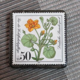 ドイツ　希少植物切手ブローチ10715