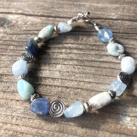 Blue Horizon Bracelet  ラリマー＆カイヤナイト＆アクアマリンのブレスレット