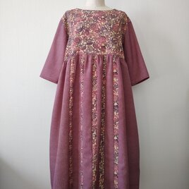 型染め×小紋ワンピース