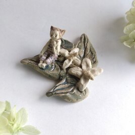 ドクダミ　ねこみみ　【花といっしょ】