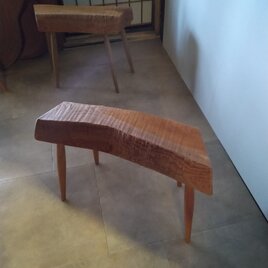 自然木・欅のベンチ ①　サイドテーブル・スツール・ディスプレイなどにも♪