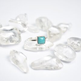 水色ターコイズのシルバーリング　シルバー925　天然石　指輪