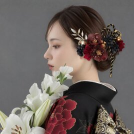 ターコイズブルーとミントグリーンの髪かざり 成人式 振袖 着物 結婚式