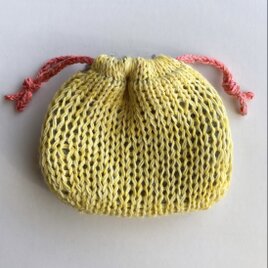 梨。/   手編みの巾着　/  毛糸　no239