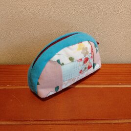 綿　パッチワーク楕円型ポーチ（小）