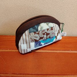 綿　パッチワーク楕円型ポーチ（小）