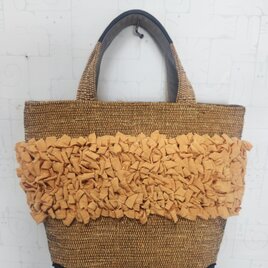 フリルいっぱい裂き織りバッグ　