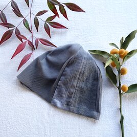 草木染コットングレー丸帽