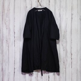 リネンカシュクールワンピース　黒色
