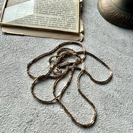 NA151-【 AVON 】エイボン・ヴィンテージネックレス GoldTone Brick Link Chain Long