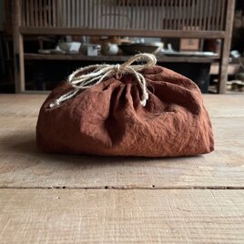 柿渋染めの巾着（柿渋）