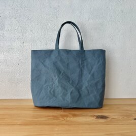 ロウ引き帆布の鞄 ブルーグレー